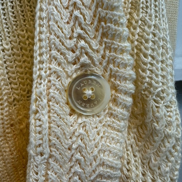 NWT Lauren Ralph Lauren Morton Cardigan Sweater Linen Women’s Large - Picture 7 of 12